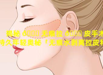 揭秘 🐎 无痕拉 🐝 皮手术的持久年轻奥秘「无痕水剥离拉皮和大拉皮有什么区别」